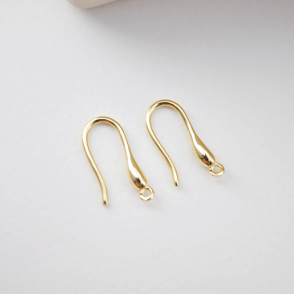 Fish Hooks, 18K Gold Plated Ear Wires, Gold Earring Earring Hooks, Ear Wires for Jewelry Making D0187