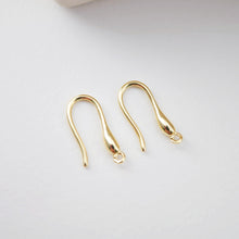 Load image into Gallery viewer, Fish Hooks, 18K Gold Plated Ear Wires, Gold Earring Earring Hooks, Ear Wires for Jewelry Making D0187