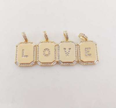 Cubic Alphabet Letter Card Charm, 18K Gold Plated CZ Micro Pave Initial Pendant, 25mm, Necklace Bracelet Earring Making S20312