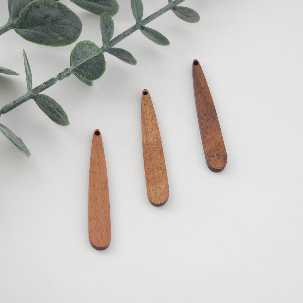 Long Drop Wood Charms, Drop Wooden Pendant, Reclaimed Walnut Wood, Geometric Statement Wood Earrings Diy Ideas JT989