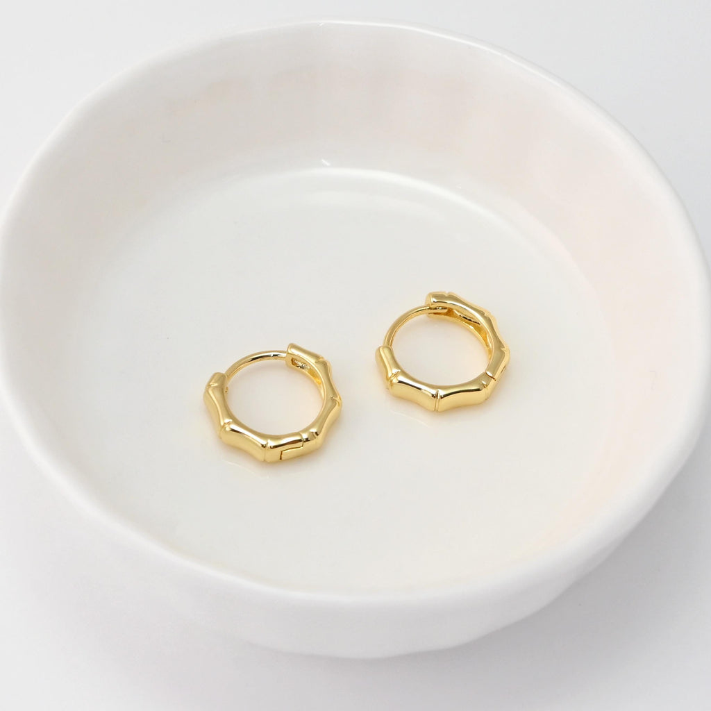 Bamboo Earring Hoops, Gold Plated Huggie Hoop Earring, Leverback Earring, DIY Earring  Findings, Handmade Earring Supplies D0517