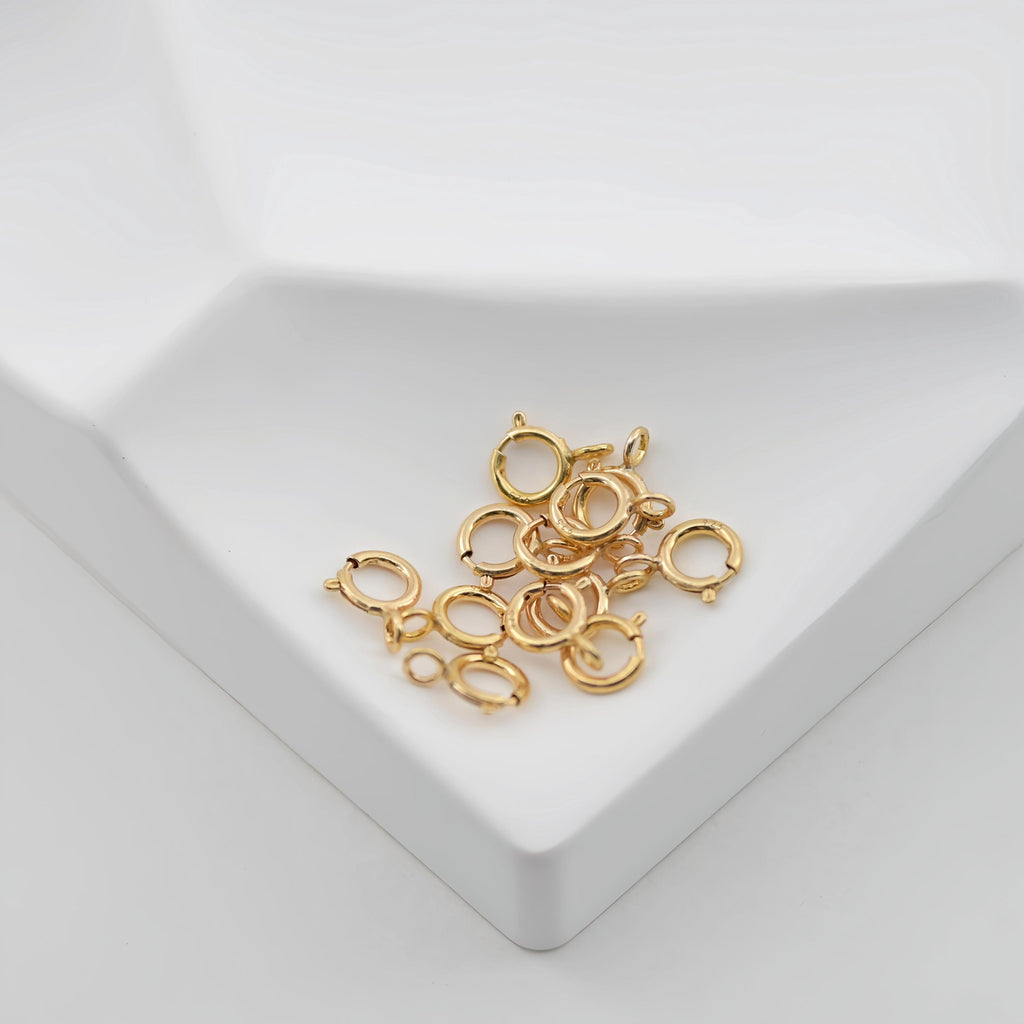 10 قطع - مشبك زنبركي من الفضة الإسترلينية عيار 925، مقاس 6 مم، مشبك مطلي بالذهب عيار 18 قيراطًا، مشبك جراد البحر، مشبك قلادة لصنع المجوهرات Z065