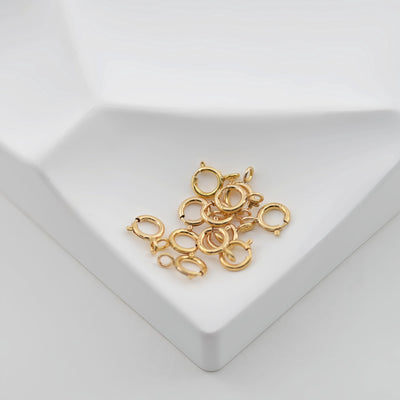 10 قطع - مشبك زنبركي من الفضة الإسترلينية عيار 925، مقاس 6 مم، مشبك مطلي بالذهب عيار 18 قيراطًا، مشبك جراد البحر، مشبك قلادة لصنع المجوهرات Z065