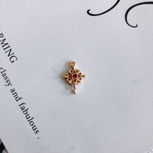 تحميل الصورة إلى عارض المعرض، 10 قطع من حُلي موصلات الزهور مع حلقات، موصلات بوهو، قلادة من الزركونيوم المكعب، صناعة أساور وقلادات، نتائج مجوهرات مطلية بالذهب MY032-F230