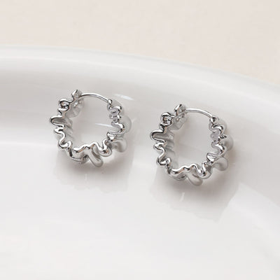 14K Gold Plated Fold Earring Post with loop, Gold Ruffles Post, for Jewelry Making GZ386-D0310