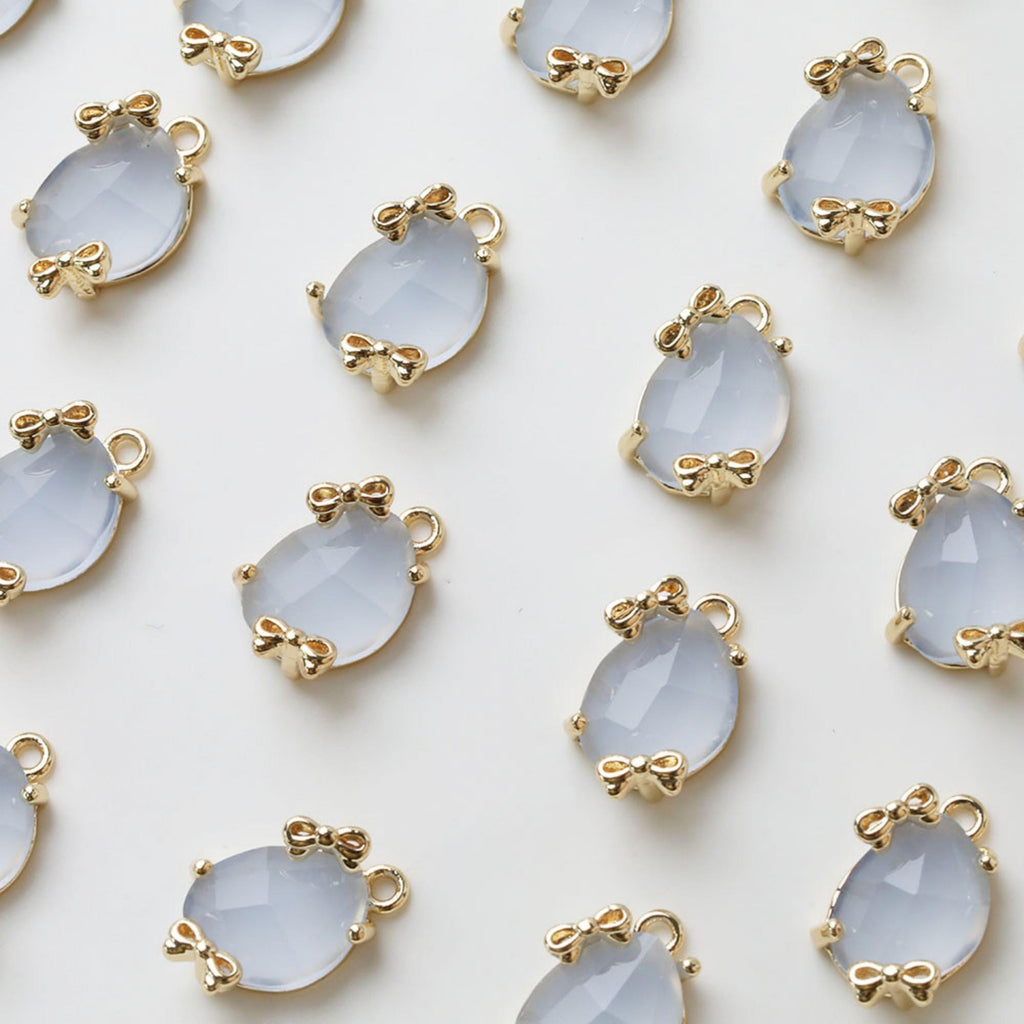 Irregular Shape Crystal Charm, Glass Connector, Glass Pendant, 18K Gold Plated, Jewelry Findings GZ730