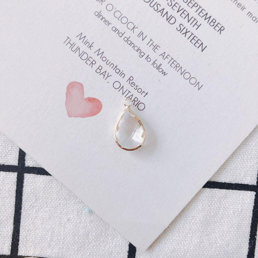 10 قطع - دلايات كريستال صغيرة على شكل دمعة، مطلية بالذهب عيار 14 قيراطًا، مقاس 10*17.5 مم، قطع مجوهرات MY027-F014