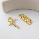 Snake Charm, 18K Gold Plated Snake Pendant for Necklace Making, CZ Pave Charm, Jewelry Finding S1228