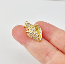 Cargar imagen en el visor de la galería, Dije de concha dorada, colgante de vida marina, 22 mm, latón bañado en oro de 18 quilates, para hacer pulseras, accesorios de joyería S20798