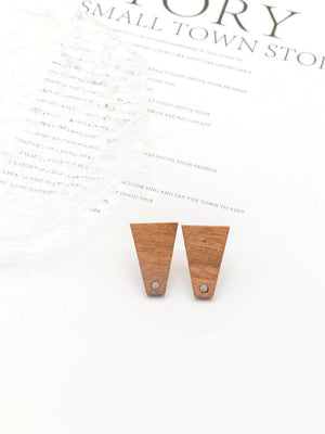 4PCS Wood Earrings,  Trapezium Wooden Earrings for women, Reclaimed Walnut Wood, Nickel Free, Geometric Statement Earrings Finding  JT942