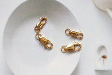 Load image into Gallery viewer, 14K Gold Filled Lobster Claw Clasp, 3x8mm/4x10mm/4.5x12mm/5.2x13.5mm, Clasp with Open Loops for Necklace Bracelet Making B018