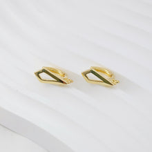 Load image into Gallery viewer, Geometric English lock with Two loops, Gold/Rhodium Plated Earring hoop, Hypoallergenic, DIY Handmade Earring Findings Supplies D0093