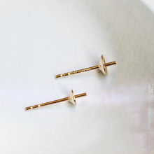 Load image into Gallery viewer, 10 Pcs- 14K Gold Filled Ear Studs For Half Drilled Beads, 3mm/4mm Cup, Earring Post, Jewelry Making B038