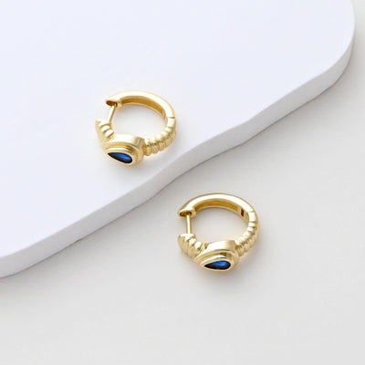 Twisted Teardrop Earring Hoops, Gold Plated Huggie Hoop Earring, CZ Leverback Earring, DIY Earring  Finding, Handmade Earring Supplies S1404
