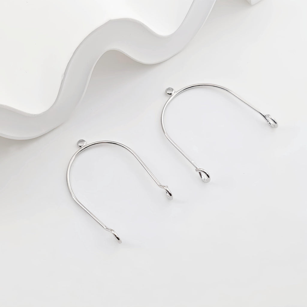 10pcs Gold Arched U-shape Connector with loops, 14K Gold Plated Earring Making Findings, 32.6*23.2mm Jewelry Findings ZX295