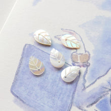 Load image into Gallery viewer, Leaf Shape White Mother-of-Pearl, MOP Shell Pendant, White Nacre, Shell Charm, Mother of Pearl Jewelry Making Findings RY001
