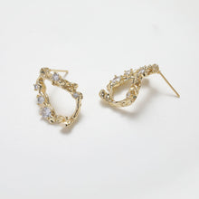 Load image into Gallery viewer, Irregular Niche Ear Post With Loop, S925 Silver Ear Pin Nickel Free Earrings, Gold/Silver Ear Stud, Hypoallergenic Earring Findings BB016