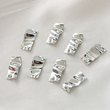 Cargar imagen en el visor de la galería, 10 colgantes rectangulares texturizados con 1 y 2 aros, dije rectangular, chapado en oro y plata de 14 quilates, accesorios para bisutería ZZ079