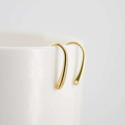 Fish Hooks, 18K Gold Plated Ear Wires, Gold Earring Earring Hooks, Ear Wires for Jewelry Making D0173