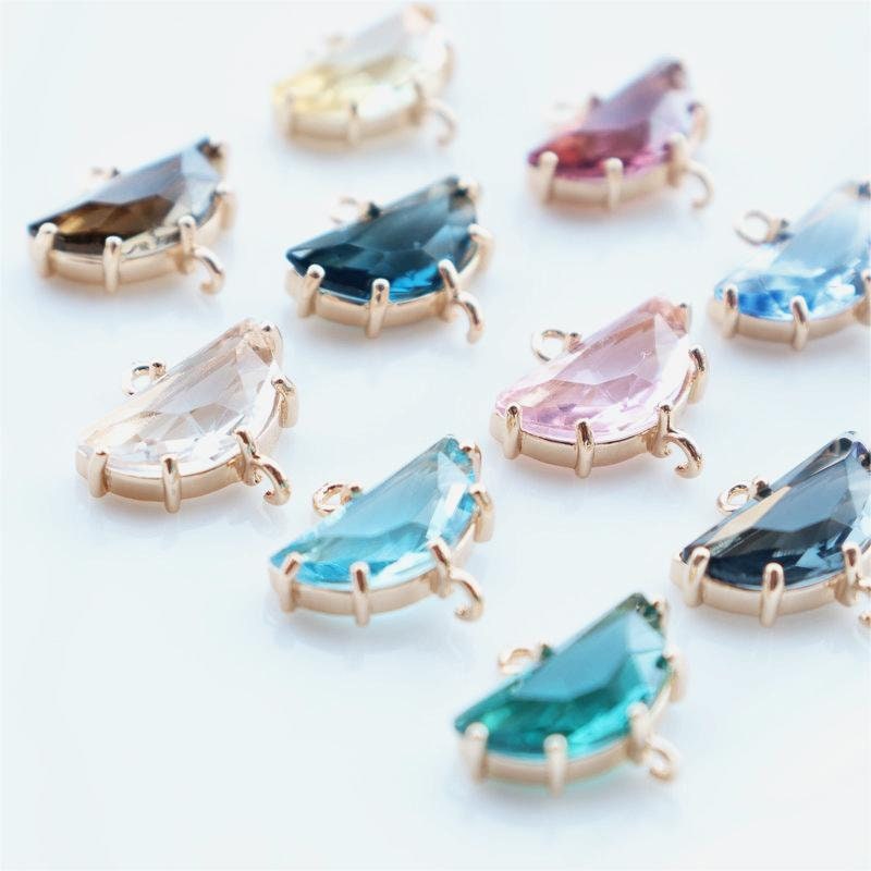 20pcs- Crystal Tiny Teardrop Charms, 10 Colors For  Choose, 14K Gold Plated Teardrop Pendant, 9*16mm, Jewelry Findings JY088-F011