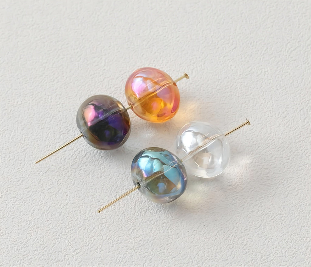 30pcs Oval Ball Glass Beads, 19x15mm, Crystal Glass Loose Beads for Jewelry Making, DIY Beads Finding GZ031