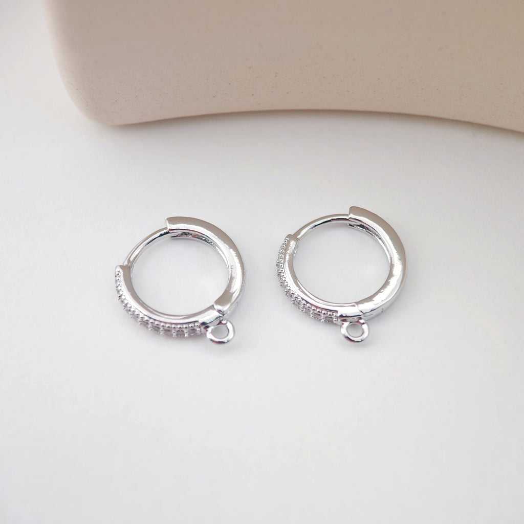 Cubic Zirconia Ear Hoops Multicolor Pave Crystal , 15.3*14mm, 18K Gold Plated Leverback Earrings, Huggie Hoops Earring D0155