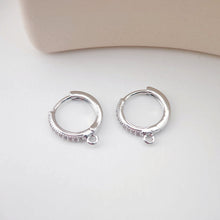 Load image into Gallery viewer, Cubic Zirconia Ear Hoops Multicolor Pave Crystal , 15.3*14mm, 18K Gold Plated Leverback Earrings, Huggie Hoops Earring D0155