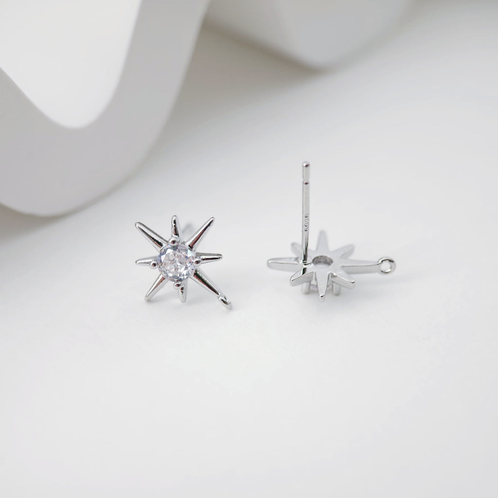 أقراط مكعبة مرصعة بالنجوم، ذهبية/فضية، أقراط من الفضة الاسترلينية 925 خالية من النيكل، نتائج أقراط مضادة للحساسية ZX249