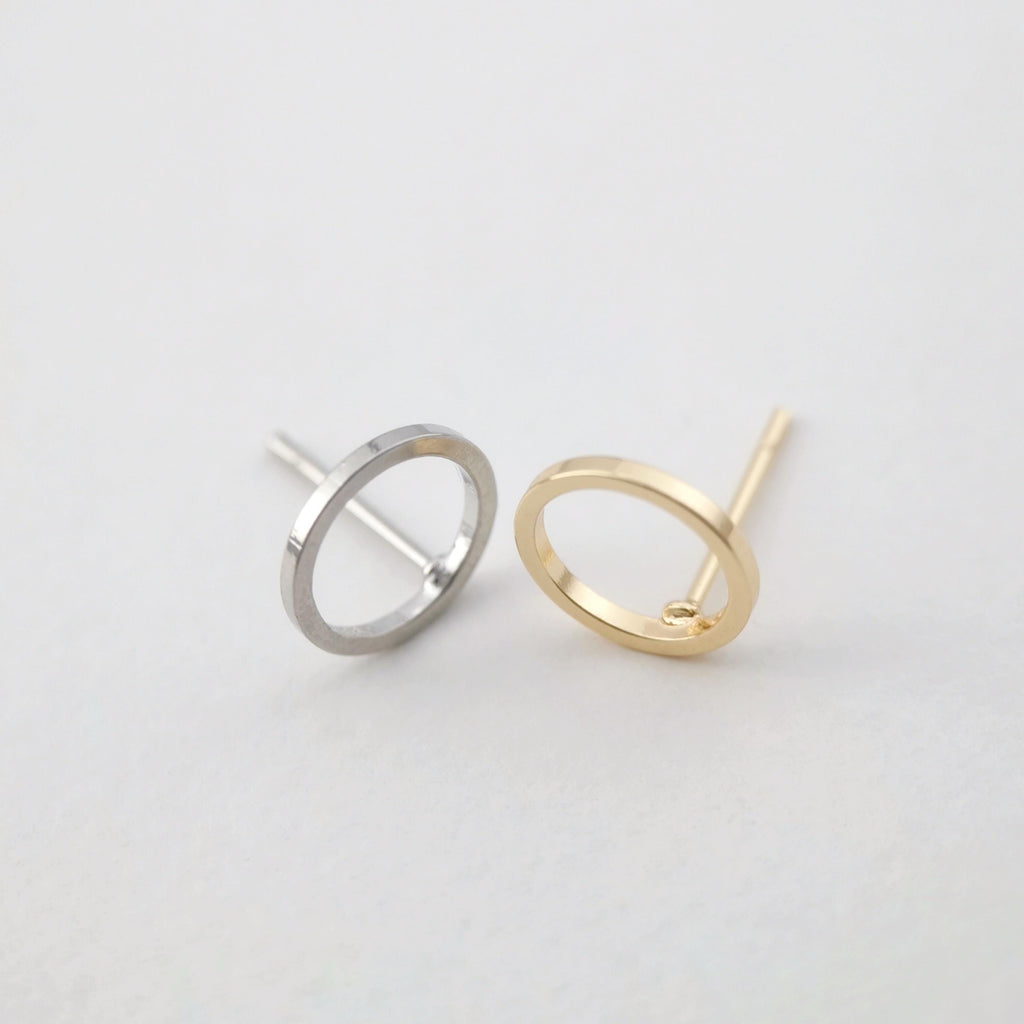 4pcs 14K Gold Round Post With Loop, Openwork Round Stud Earring Nickel Free, 10mm, 12mm, Hypoallergenic Earring Findings Z076