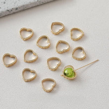 تحميل الصورة إلى عارض المعرض، إطارات خرز على شكل قلب تناسب خرز 8 مم، مطلية بالذهب عيار 18 قيراطًا، خرز متباعد أنيق، إطارات خرز، العثور على المجوهرات GZ622