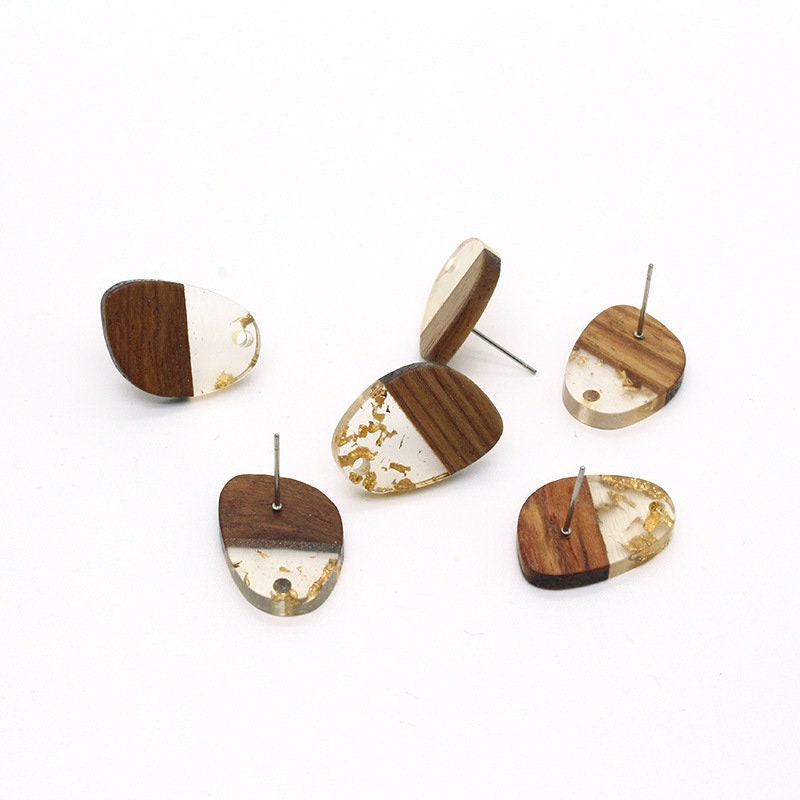 10PCS Geometric Wooden Earring Findings, Nickel Free, Earring Finding PS028-JT003