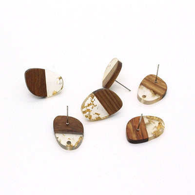 10PCS Geometric Wooden Earring Findings, Nickel Free, Earring Finding PS028-JT003