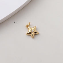 Load image into Gallery viewer, CZ Pave Star Charms, Moon Charms, Crystal Cubic Pave Pendant, 18K Gold Plated, Necklace And  Earring Making, Jewelry Findings S1386