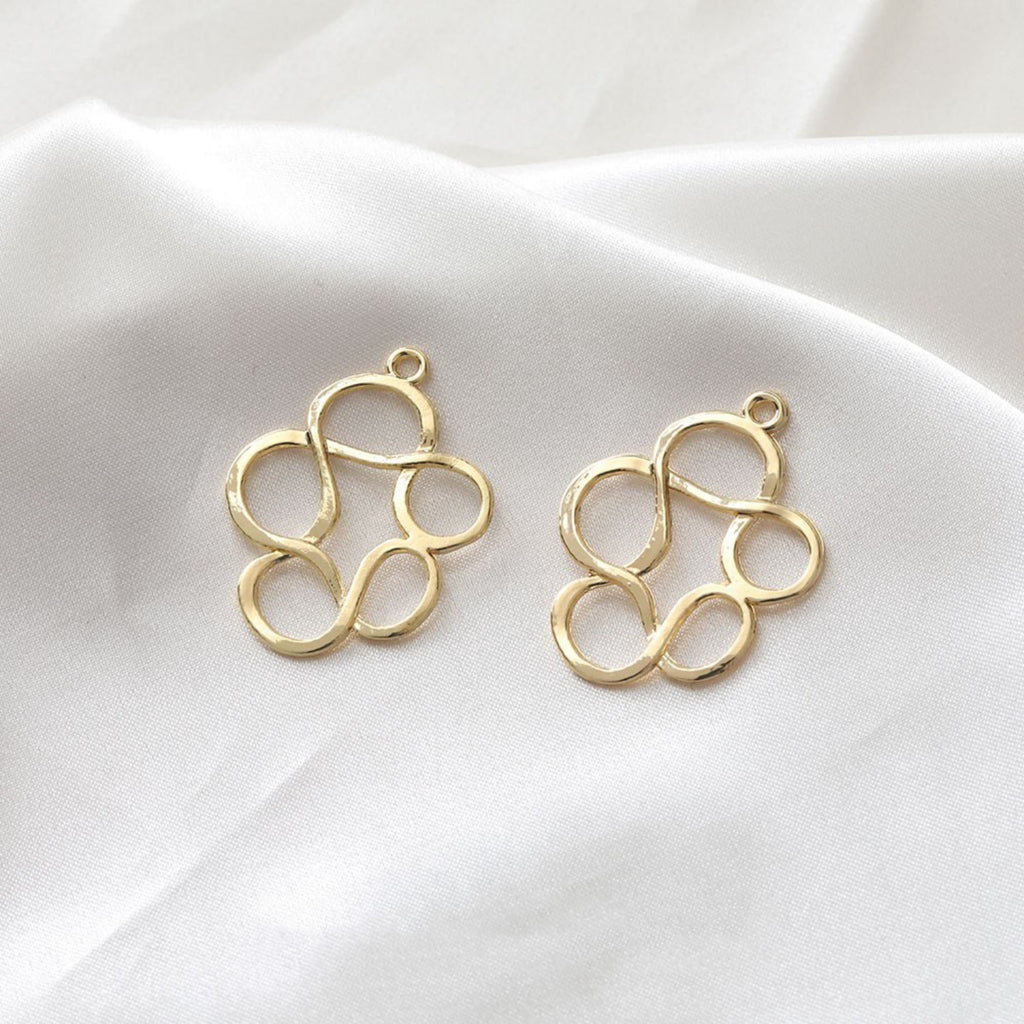 10pcs Irregular Openwork Pendant, Niche Style Charm, 18K Gold Plated Charm, Necklace Pendant GZ281