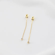 Load image into Gallery viewer, 10pcs 18k Real Gold Plated Earring Back with Chain Tassels, CZ Pave, Hypoallergenic Earring Backs for Studs, Jewelry making Findings ZX365