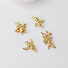 Load image into Gallery viewer, Gold Angel Charms, 18K Gold Plated Angel pendants for Necklace and Bracelet, Jewelry Findings
