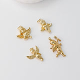 Gold Angel Charms, 18K Gold Plated Angel pendants for Necklace and Bracelet, Jewelry Findings