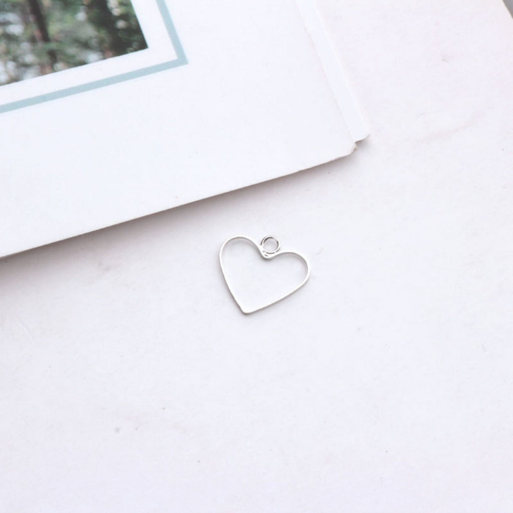 10pcs- 14K Gold Plated Irregular Circle Pendant, Openwork Heart Pendant with loop, Connectors, DIY Jewelry Making Findings BY019