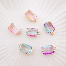 Load image into Gallery viewer, 5pcs Colorful Crystal Charm, Crystal Pendant, Bracelet Necklace Pendant, Gold Plated Glass Charm, Jewelry Findings L005-F257
