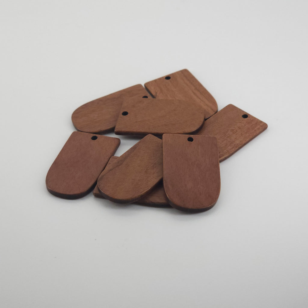 10PCS Cylinder Geometric Shape Wood Charms, Wooden Pendant, Reclaimed Walnut Wood, Geometric Statement Wood Earrings Diy Ideas JT966