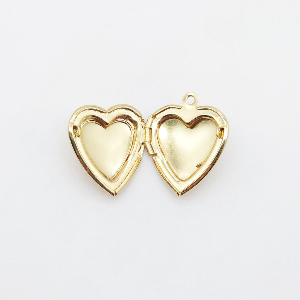 Shiny Heart Locket Charms, 18K Gold Plated, Key to my heart, Love Pendant, Necklace Making Pendants, Jewelry Findings S20563