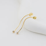 10pcs 18k Real Gold Plated Earring Back with Chain Tassels, CZ Pave, Hypoallergenic Earring Backs for Studs, Jewelry making Findings ZX365