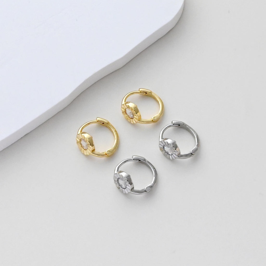 CZ Pave Earring Hoop, Gold Plated Huggie Hoop Earring, Leverback Earring, DIY Earring  Findings, Handmade Earring Supplies D0508-D0523