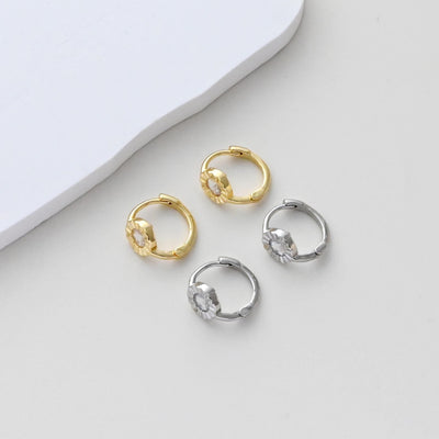 CZ Pave Earring Hoop, Gold Plated Huggie Hoop Earring, Leverback Earring, DIY Earring  Findings, Handmade Earring Supplies D0508-D0523