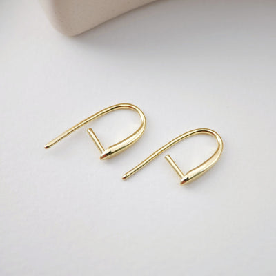 Fish Hooks, 18K Gold Plated Ear Wires, Gold Earring Earring Hooks, Ear Wires for Jewelry Making D0181