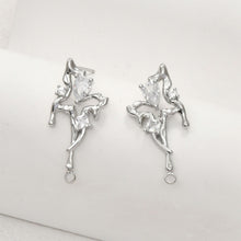 تحميل الصورة إلى عارض المعرض، قرط فراشة غير منتظم مع حلقة، ذهب/فضة عيار 14 قيراط، دبوس فضة S925 خالٍ من النيكل، قرط مضاد للحساسية LL208