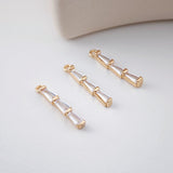 CZ Pave Elongated Pendant, Cubic Pendant, Earring Charms, Real Gold Plated Brass Earring Pendant, Jewelry Findings D0057