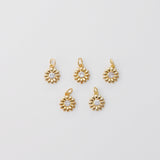 Daisy Flower Charms, 18K Gold Plated Cubic Pave Charms, Flower Pendant, Necklace Earring Making Charms, 9mm, Jewelry Findings S149