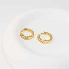 Load image into Gallery viewer, CZ Pave Leaf/Moon/Evil Eye Earring Hoop, Gold Plated Huggie Hoop Earring, DIY Earring  Findings, Handmade Earring Supplies D0537-D0560-D0542