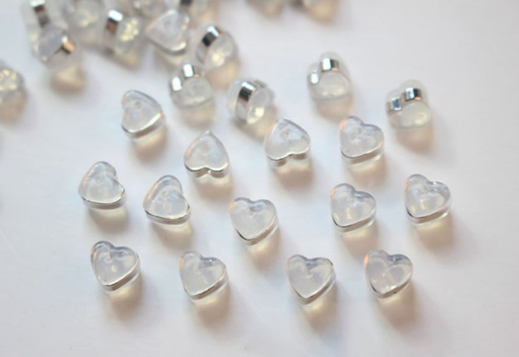 20PCS Heart Ear Nuts, Gold Plated Earring Backs, Rubber Earring Stoppers, Wholesale Earring Findings ZZ023-ZX7045